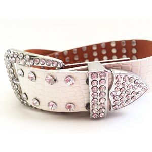 Accessories | White Rhinestone Belt 66 | Poshmark